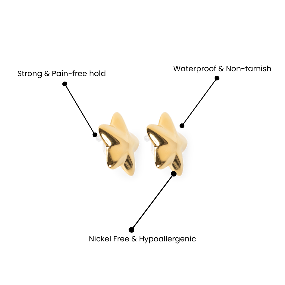 STAR PLAYER CLIP ON EARRINGS