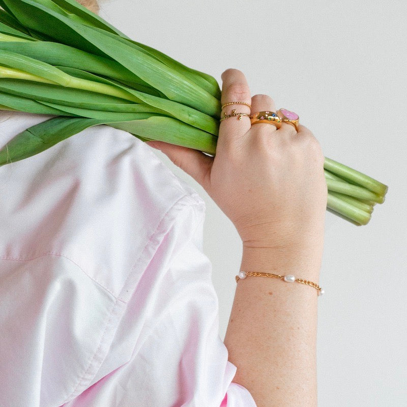 CHAINED TO PEARLS BRACELET