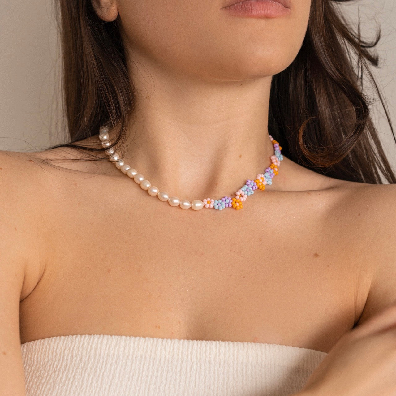 Buy Gold Tone Lavender Pearl Necklace Set – Odette